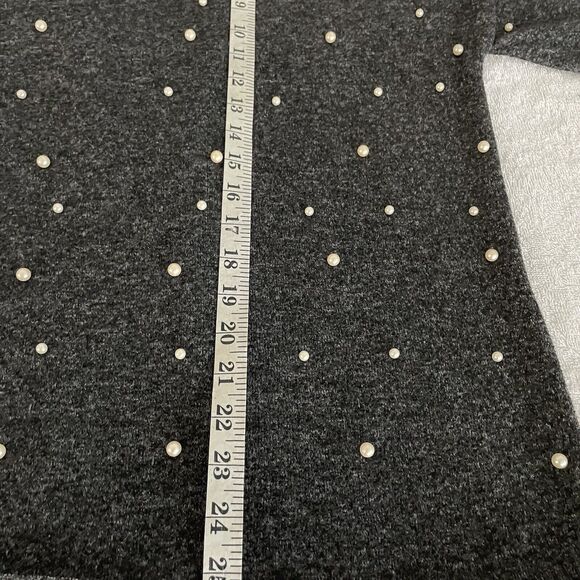 ZARA Pearl Buttery Soft Touch Sweater Charcoal Grey Oversized 3/4 Sleeves SZ S - Picture 11 of 12